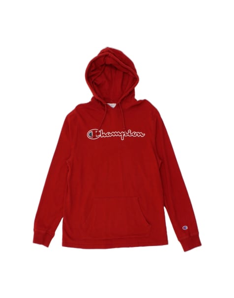 Vintage Champion Graphic Hoodie Jumper Medium In Red - view 1