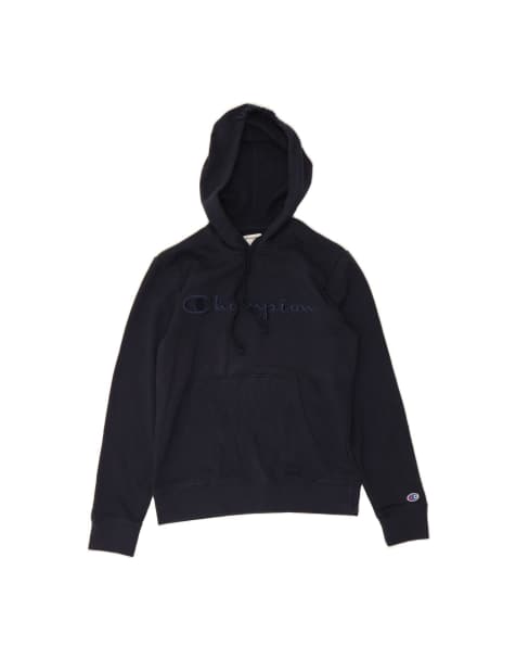 Vintage Champion Graphic Hoodie Jumper Small In Blue - view 1