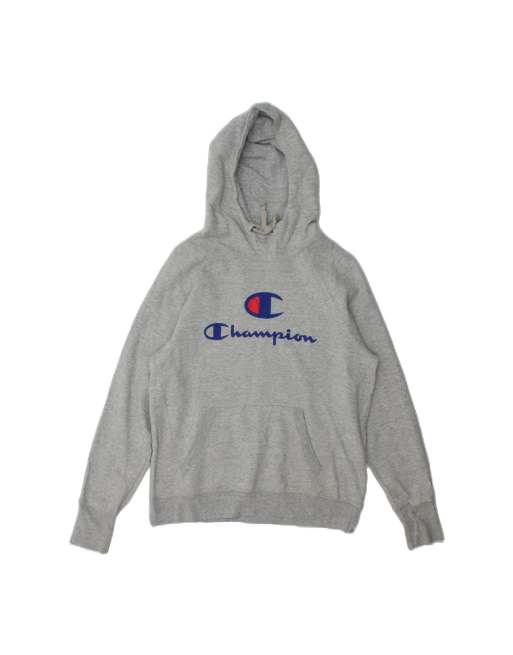 Vintage Champion Graphic Hoodie Jumper Small In Grey