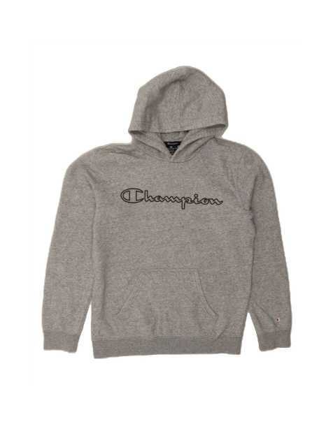 Vintage Champion Graphic Hoodie Jumper Small In Grey - view 1