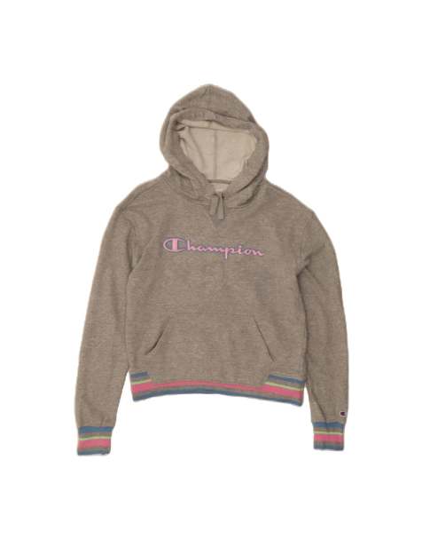 Vintage Champion Graphic Hoodie Jumper UK 10 Small In Grey - view 1