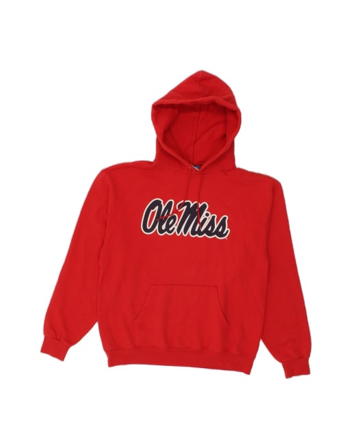 Vintage Champion Graphic Hoodie Jumper UK 14 Medium In Red