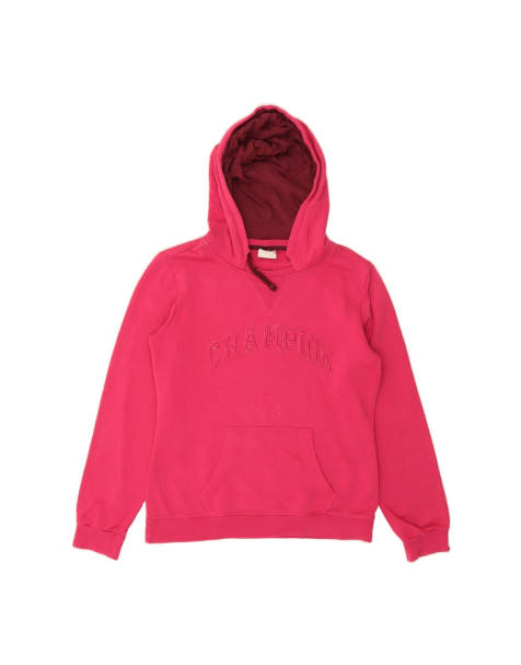 Vintage Champion Graphic Hoodie Jumper UK 16 Large In Pink - view 1