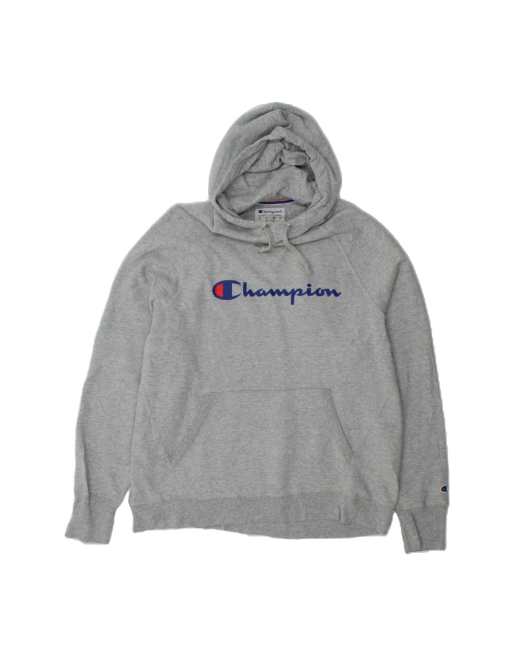 Vintage Champion Graphic Hoodie Jumper XL In Grey