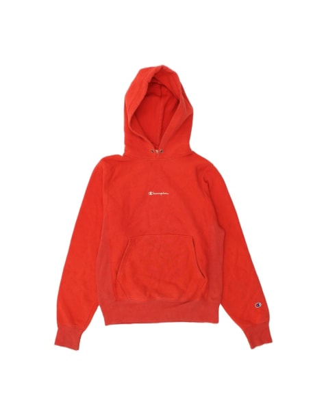 Vintage Champion Graphic Hoodie Jumper XS In Red - view 1