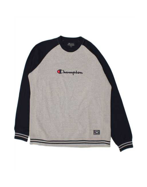 Vintage Champion Graphic Sweatshirt Jumper 2XL In Grey Colourblock