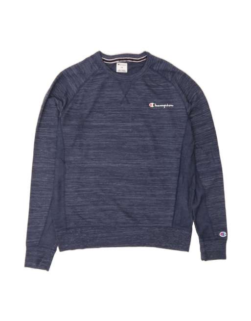 Vintage Champion Graphic Sweatshirt Jumper Large In Blue Flecked