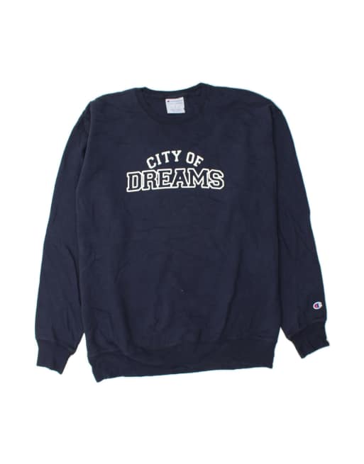 Vintage Champion Graphic Sweatshirt Jumper Large In Blue