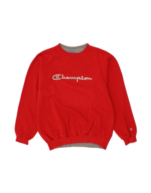 Vintage Champion Graphic Sweatshirt Jumper Large In Red