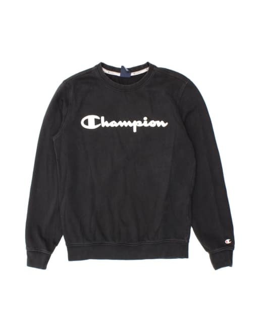 Vintage Champion Graphic Sweatshirt Jumper Medium In Black