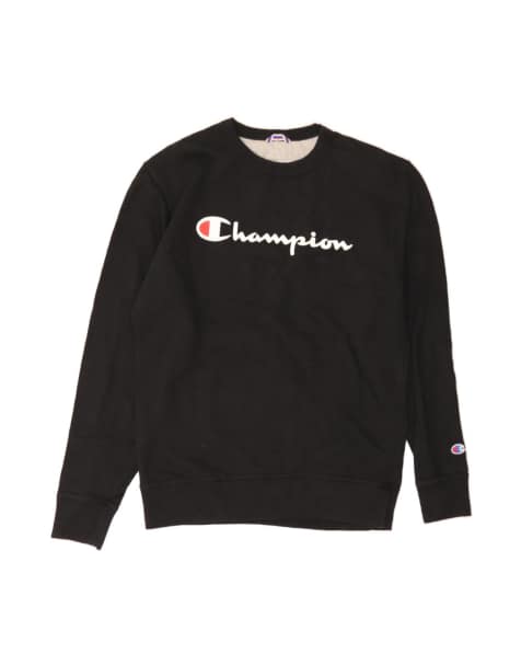 Vintage Champion Graphic Sweatshirt Jumper Medium In Black - view 1