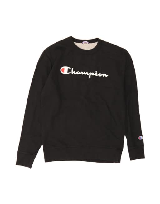 Vintage Champion Graphic Sweatshirt Jumper Medium In Black