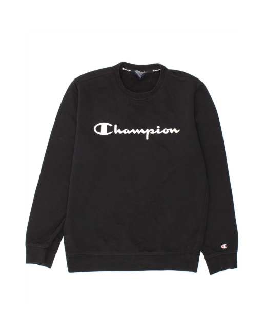 Vintage Champion Graphic Sweatshirt Jumper Medium In Black