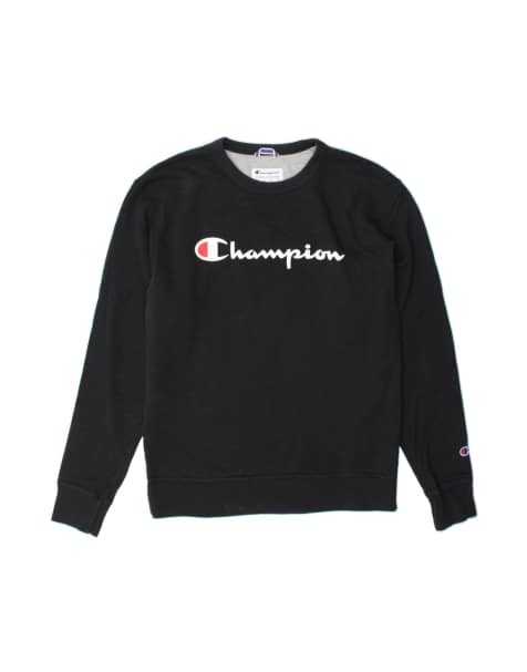 Vintage Champion Graphic Sweatshirt Jumper Medium In Black - view 1