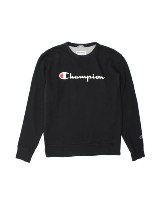 Vintage Champion Graphic Sweatshirt Jumper Medium In Black