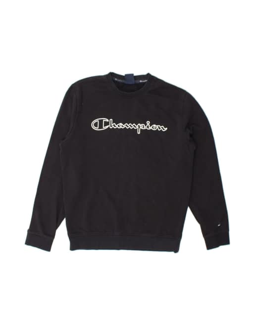 Vintage Champion Graphic Sweatshirt Jumper Medium In Black