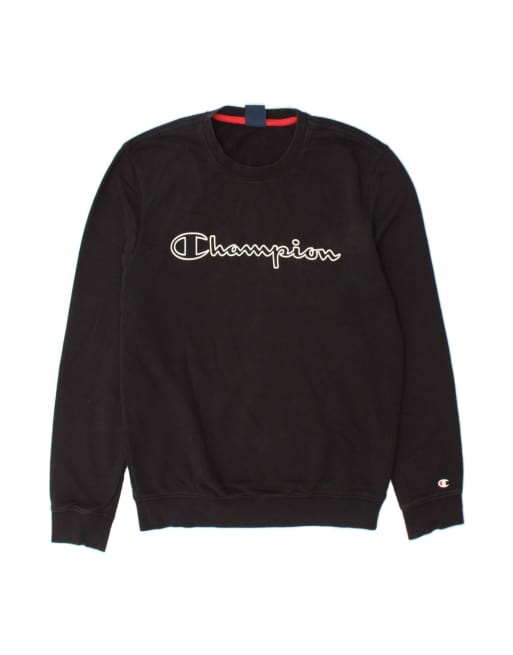 Vintage Champion Graphic Sweatshirt Jumper Medium In Black