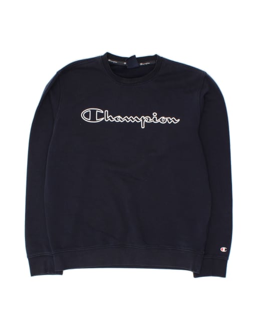 Vintage Champion Graphic Sweatshirt Jumper Medium In Blue