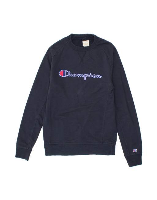 Vintage Champion Graphic Sweatshirt Jumper Medium In Blue