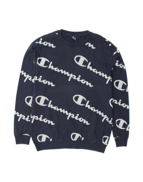Vintage Champion Graphic Sweatshirt Jumper Medium In Blue - view 1