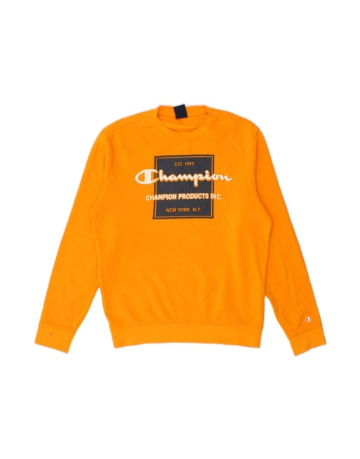 Vintage Champion Graphic Sweatshirt Jumper Medium In Yellow