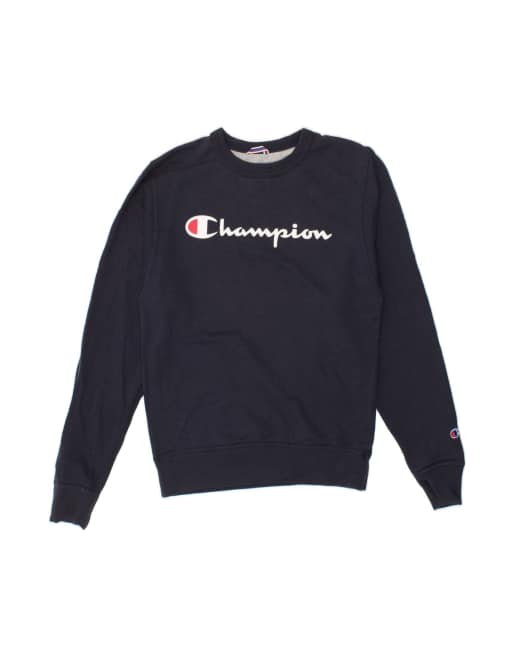 Vintage Champion Graphic Sweatshirt Jumper Small In Blue