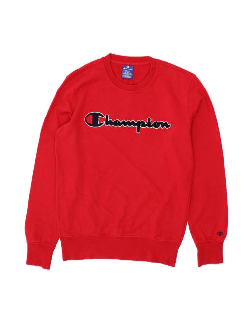 Vintage Champion Graphic Sweatshirt Jumper Small In Red
