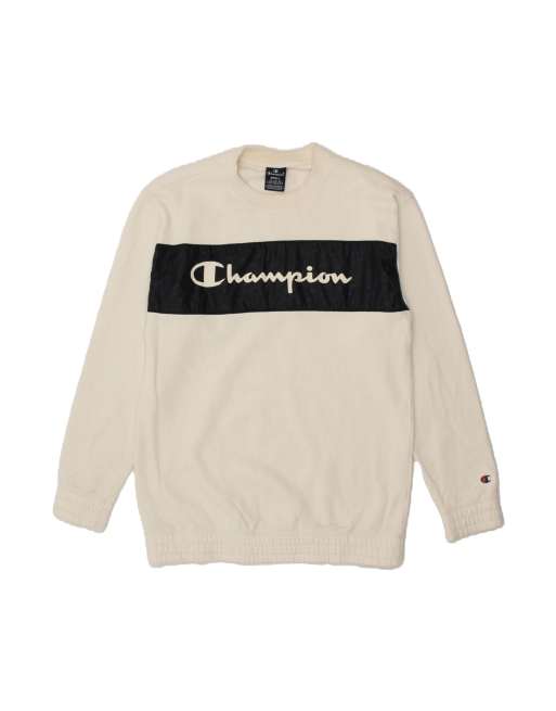 Vintage Champion Graphic Sweatshirt Jumper Small In White