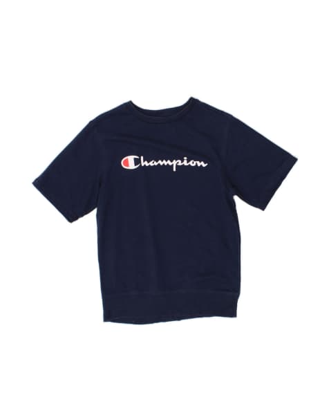 Vintage Champion Graphic Sweatshirt Jumper UK 12 Medium In Blue - view 1