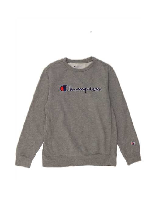 Vintage Champion Graphic Sweatshirt Jumper UK 14 Large In Grey