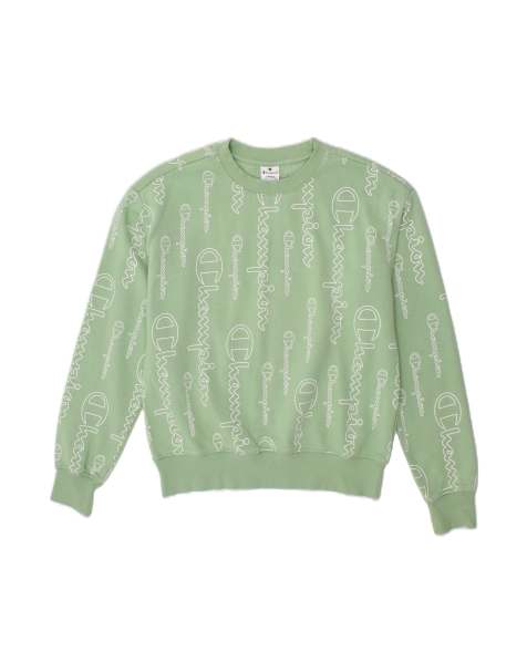 Vintage Champion Graphic Sweatshirt Jumper UK 16 Large In Green - view 1