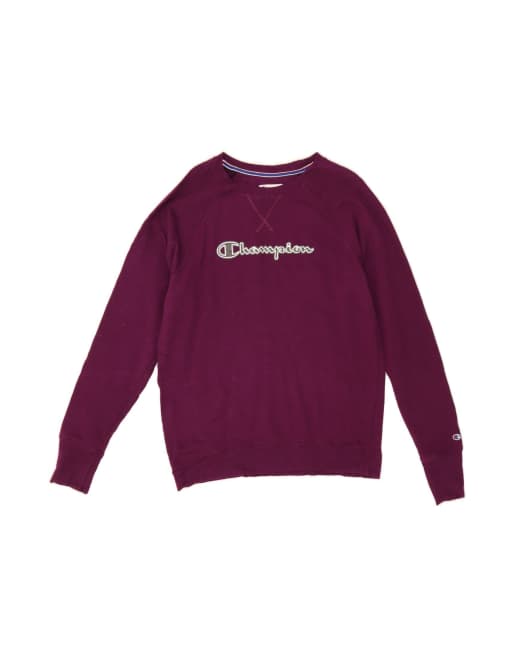 Vintage Champion Graphic Sweatshirt Jumper UK 16 Large In Purple