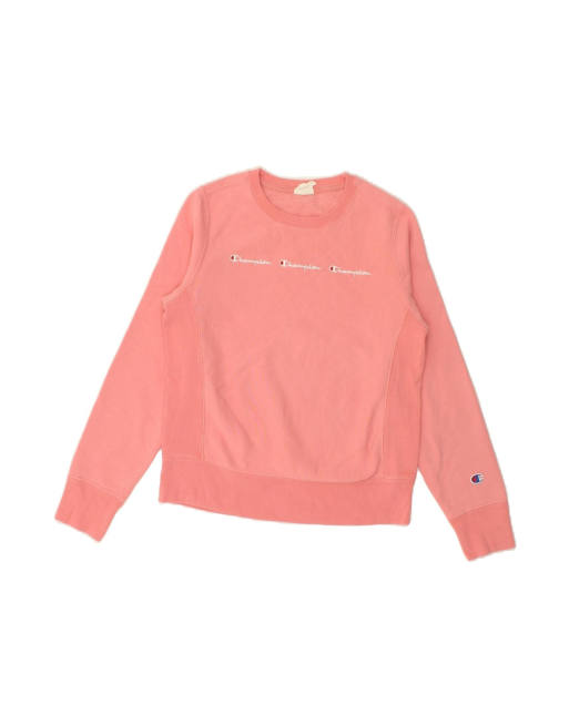 Vintage Champion Graphic Sweatshirt Jumper UK 6 XS In Pink