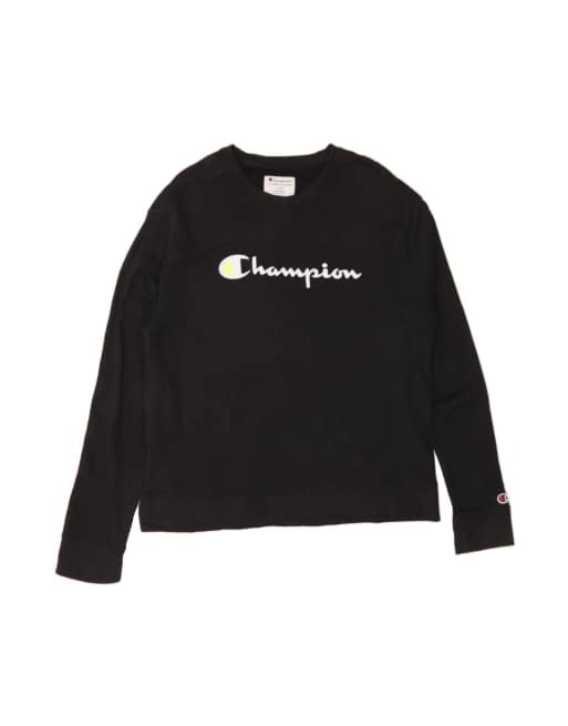 Vintage Champion Graphic Sweatshirt Jumper XL In Black