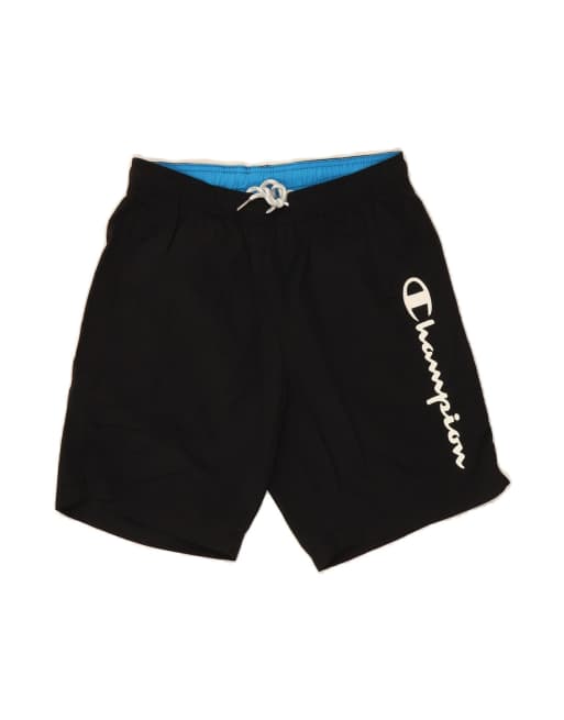 Vintage Champion Graphic Swimming Shorts Small In Black