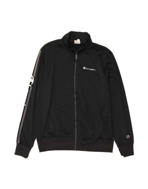 Vintage Champion Graphic Tracksuit Top Jacket Large In Black