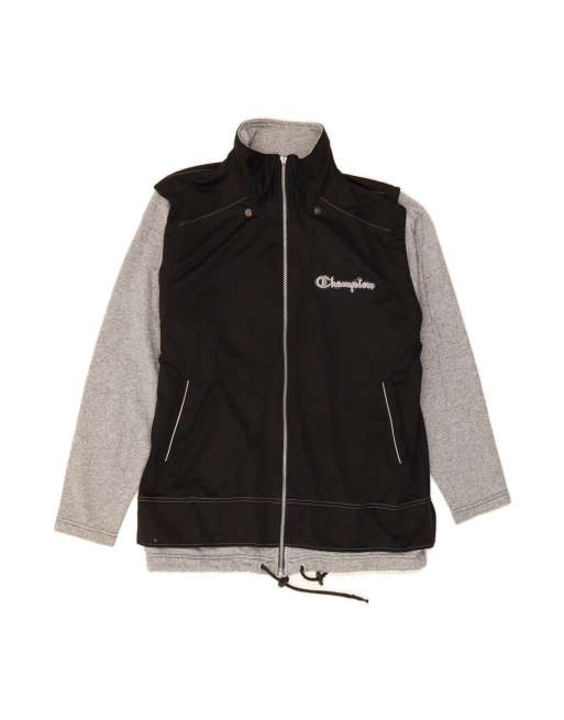 Vintage Champion Graphic Tracksuit Top Jacket Medium In Black Colourblock