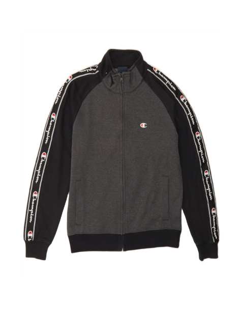 Vintage Champion Graphic Tracksuit Top Jacket Small In Grey Colourblock - view 1
