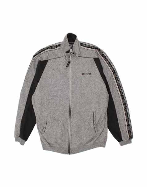 Vintage Champion Graphic Tracksuit Top Jacket XL In Grey Colourblock - view 1