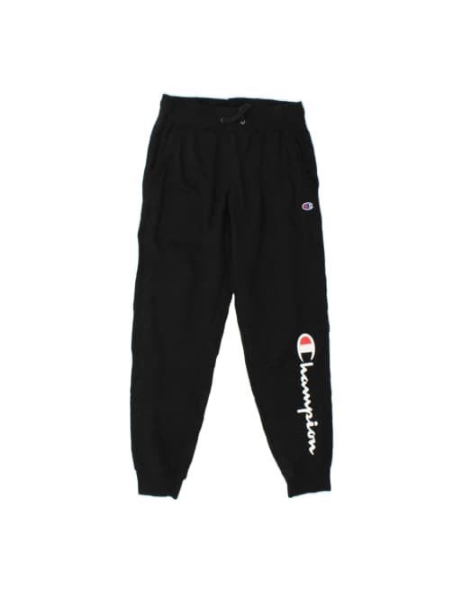 Vintage Champion Graphic Tracksuit Trousers Joggers Small In Black
