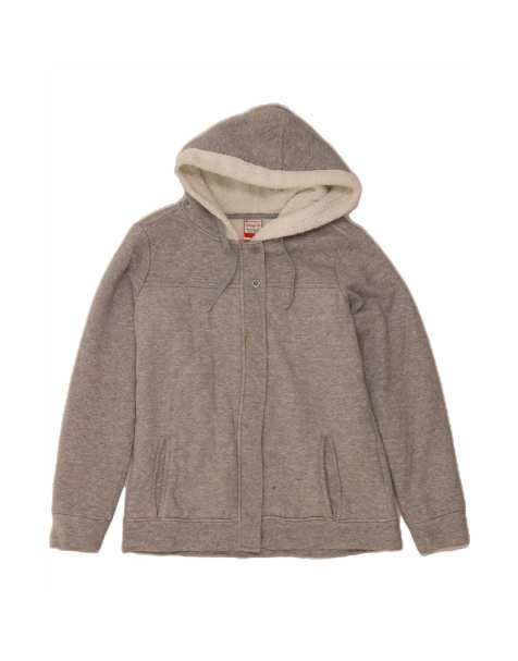 Vintage Champion Heritage Fit Hooded Tracksuit Top UK 16 Large In Grey - view 1