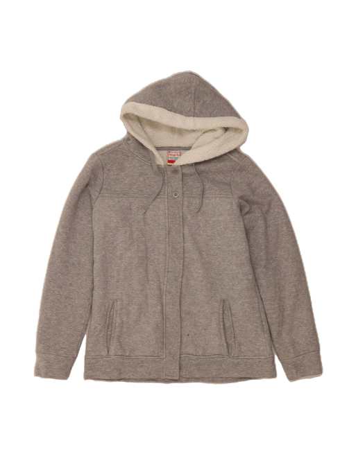 Vintage Champion Heritage Fit Hooded Tracksuit Top UK 16 Large In Grey