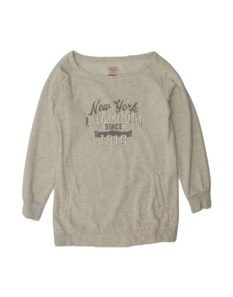 Vintage Champion Heritage Fit Sweatshirt Jumper UK 16 Large In Grey Flecked - view 1