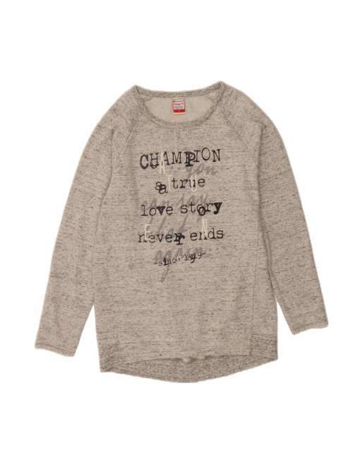 Vintage Champion Heritage Fit Sweatshirt Jumper UK 18 XL In Grey Flecked