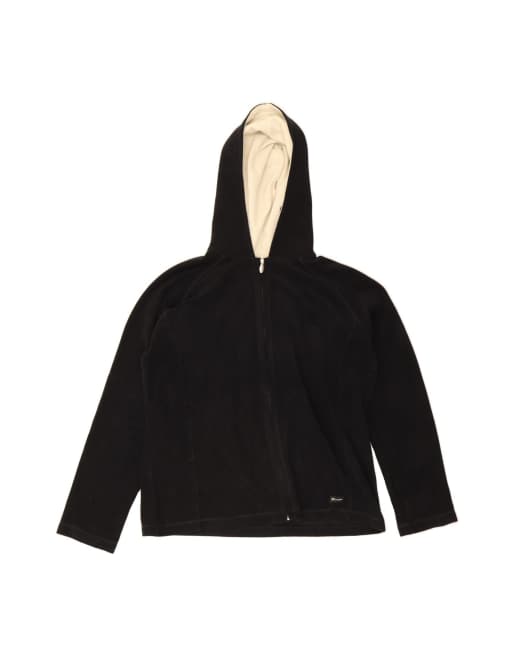 Vintage Champion Hooded Fleece Jacket UK 18 XL In Black