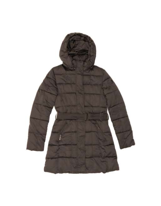 Vintage Champion Hooded Padded Coat UK 10 Small In Grey