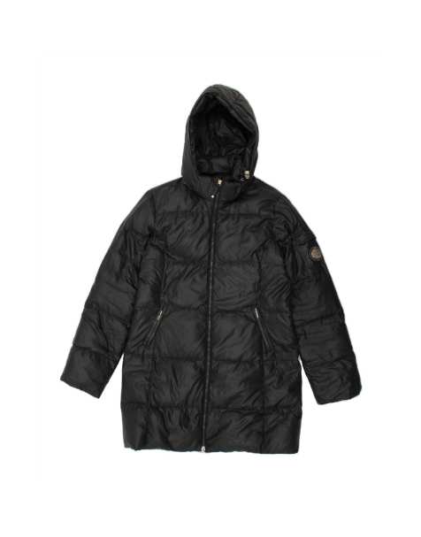 Vintage Champion Hooded Padded Coat UK 16 Large In Black - view 1