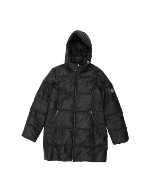 Vintage Champion Hooded Padded Coat UK 16 Large In Black