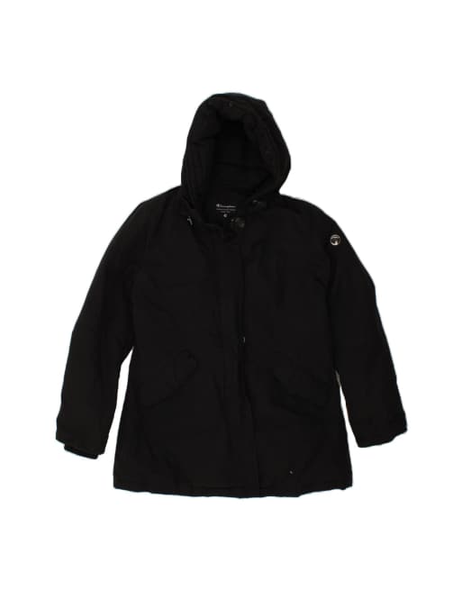 Vintage Champion Hooded Padded Jacket EU 42 Large In Black
