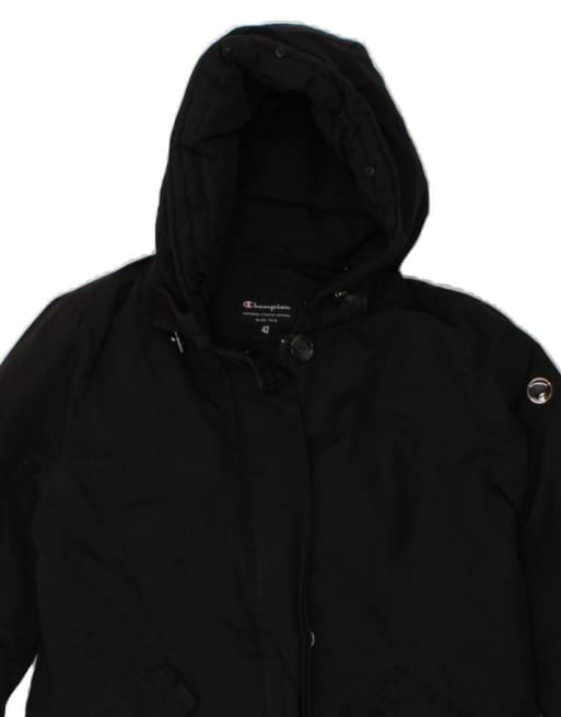 Vintage Champion Hooded Padded Jacket EU 42 Large In Black, 3 of 4